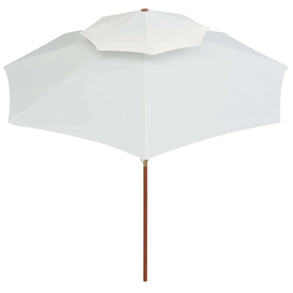 Parasol À Deux Étages Avec Poteau En Bois Blanc