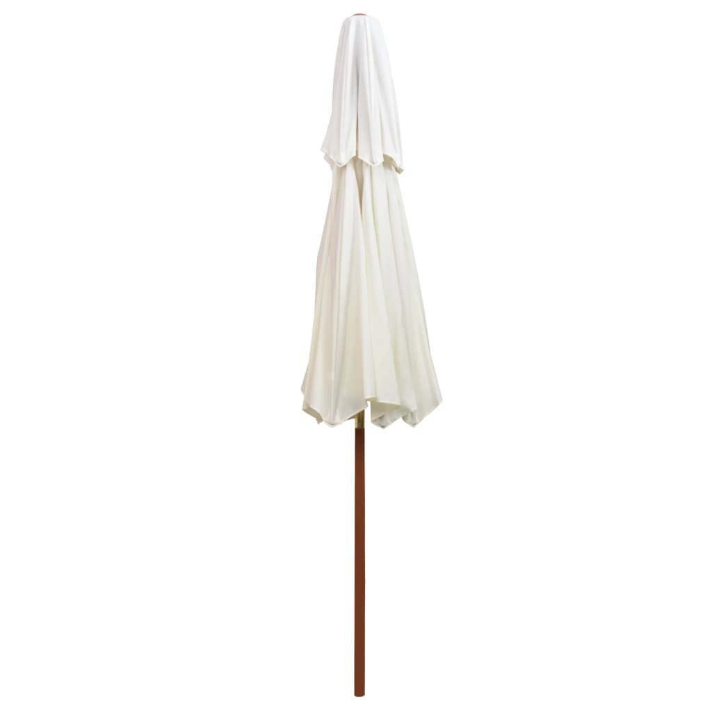 Parasol À Deux Étages Avec Poteau En Bois Blanc