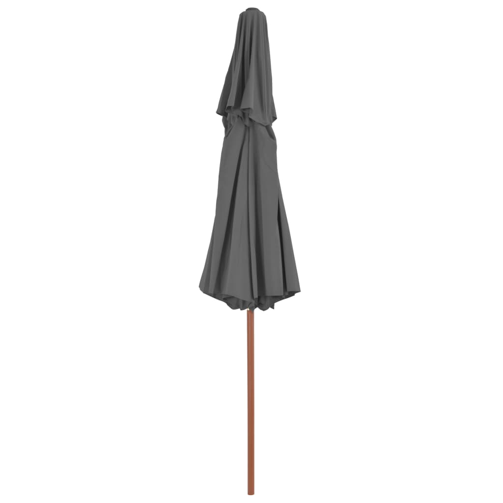 Parasol À Deux Étages Avec Mât En Bois 270 Cm
