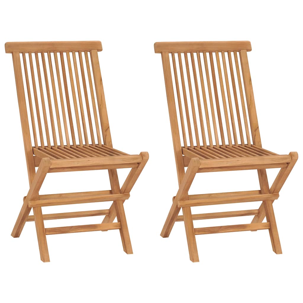 Chaises Pliables De Jardin Lot De 2 Bois De Teck Solide