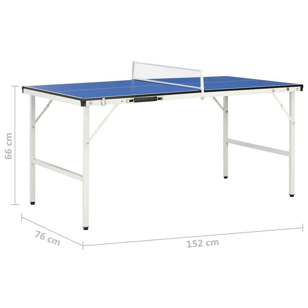 Table De Ping-Pong Avec Filet 152X76X66 Cm Bleu