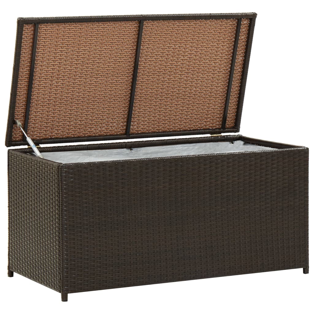 Boîte De Rangement De Jardin Mélange Beige 291L Résine Tressée