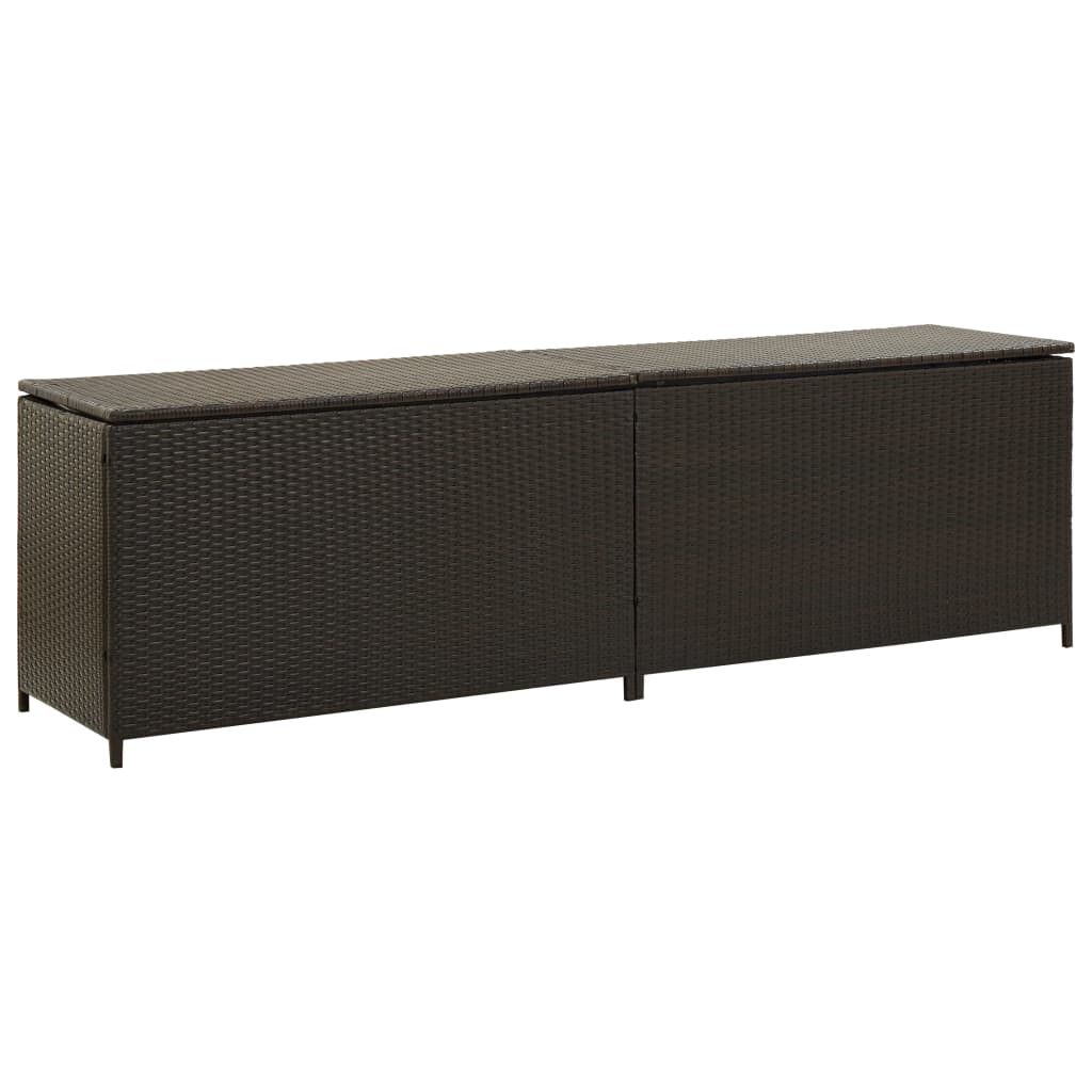 Boîte De Rangement De Jardin Mélange Beige 291L Résine Tressée