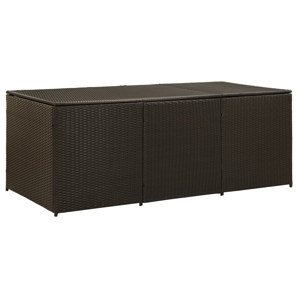 Boîte De Rangement De Jardin Mélange Beige 291L Résine Tressée