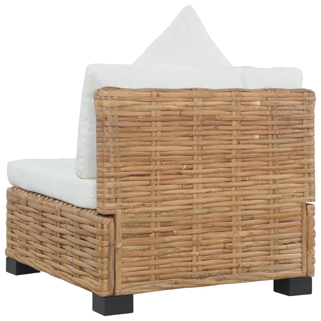 Canapé Sans Accoudoirs Avec Coussins Rotin Naturel