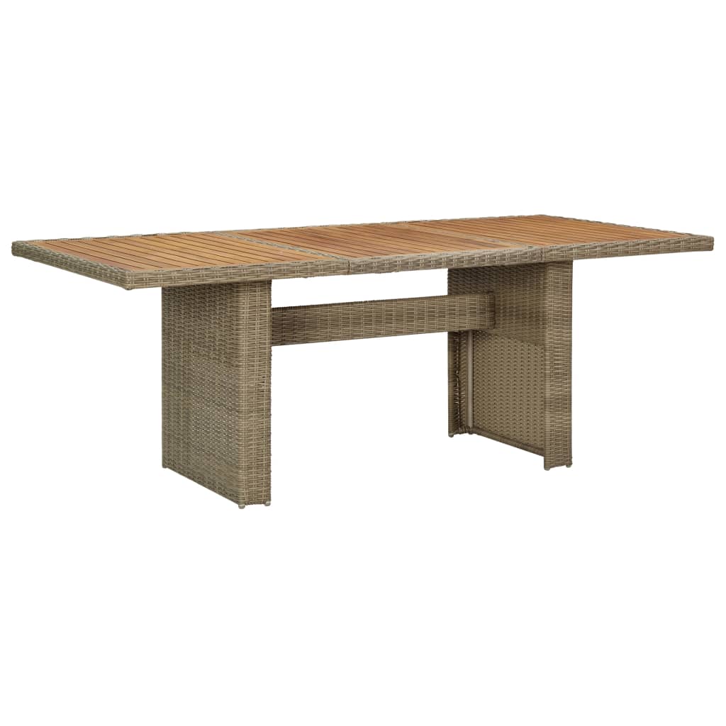Table À Manger De Jardin Noir 200X100X74 Cm Résine Tressée