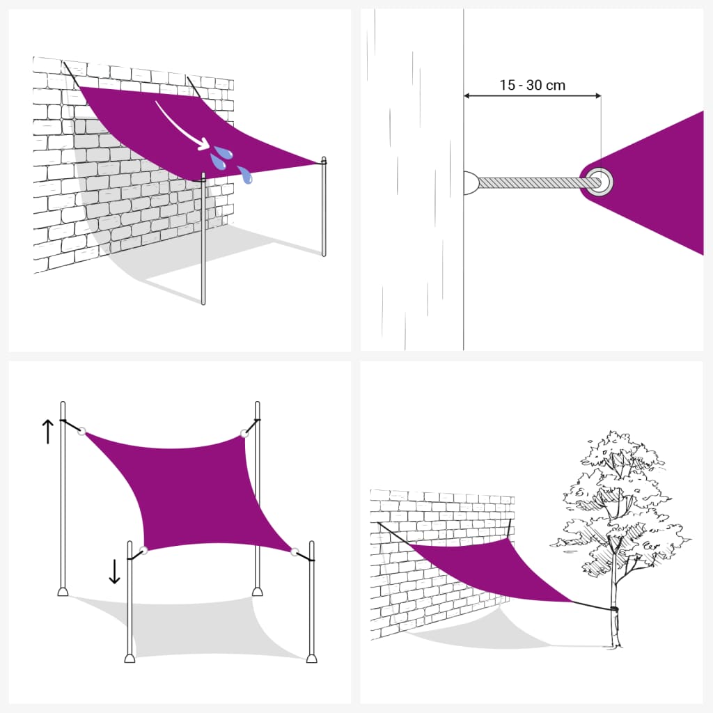 Voile D'ombrage 160 G/M² Rectangulaire 2X4,5 M Pehd Jaune