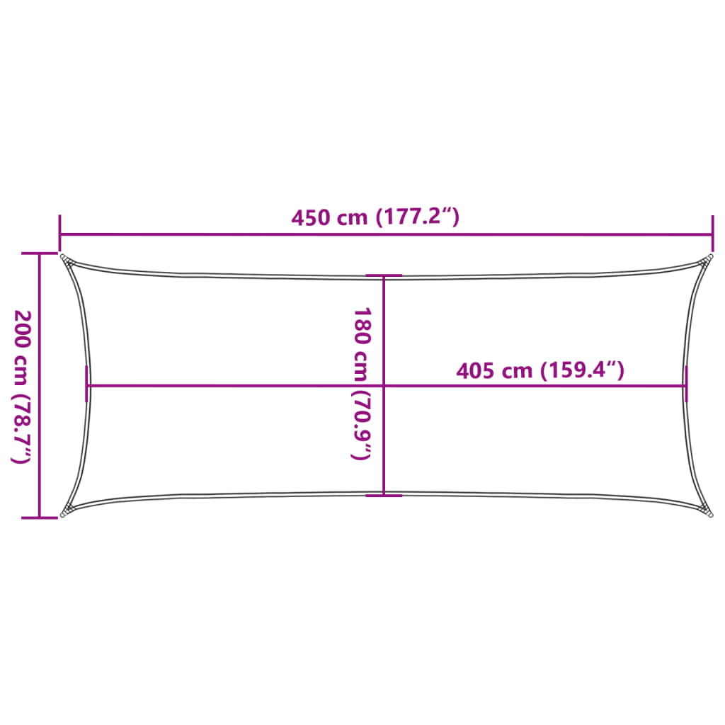 Voile D'ombrage 160 G/M² Rectangulaire 2X4,5 M Pehd Jaune