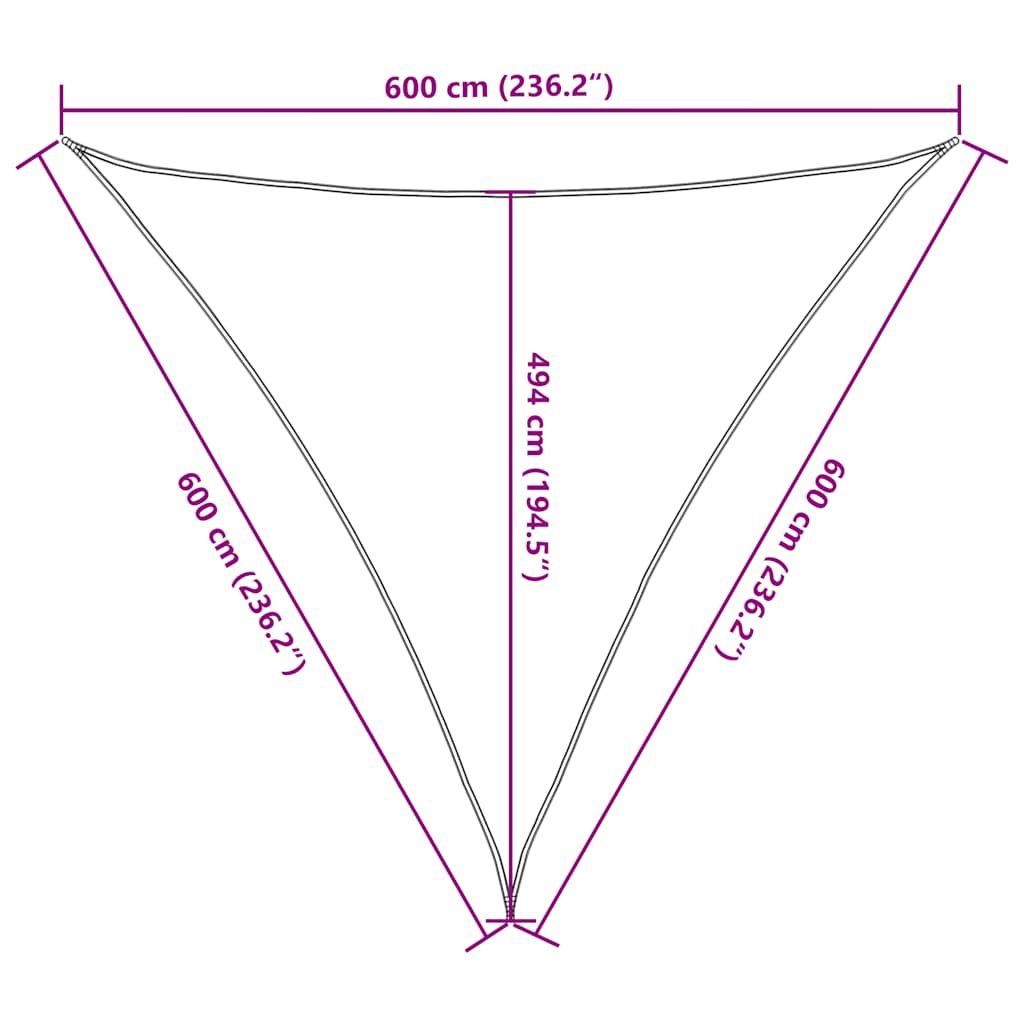 Voile D'ombrage 160 G/M² Triangulaire Pehd Orange