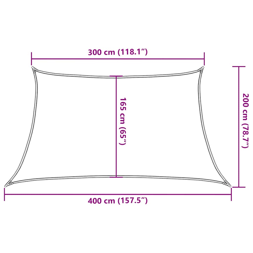 Voile D'ombrage 160 G/M² Trapèze Pehd