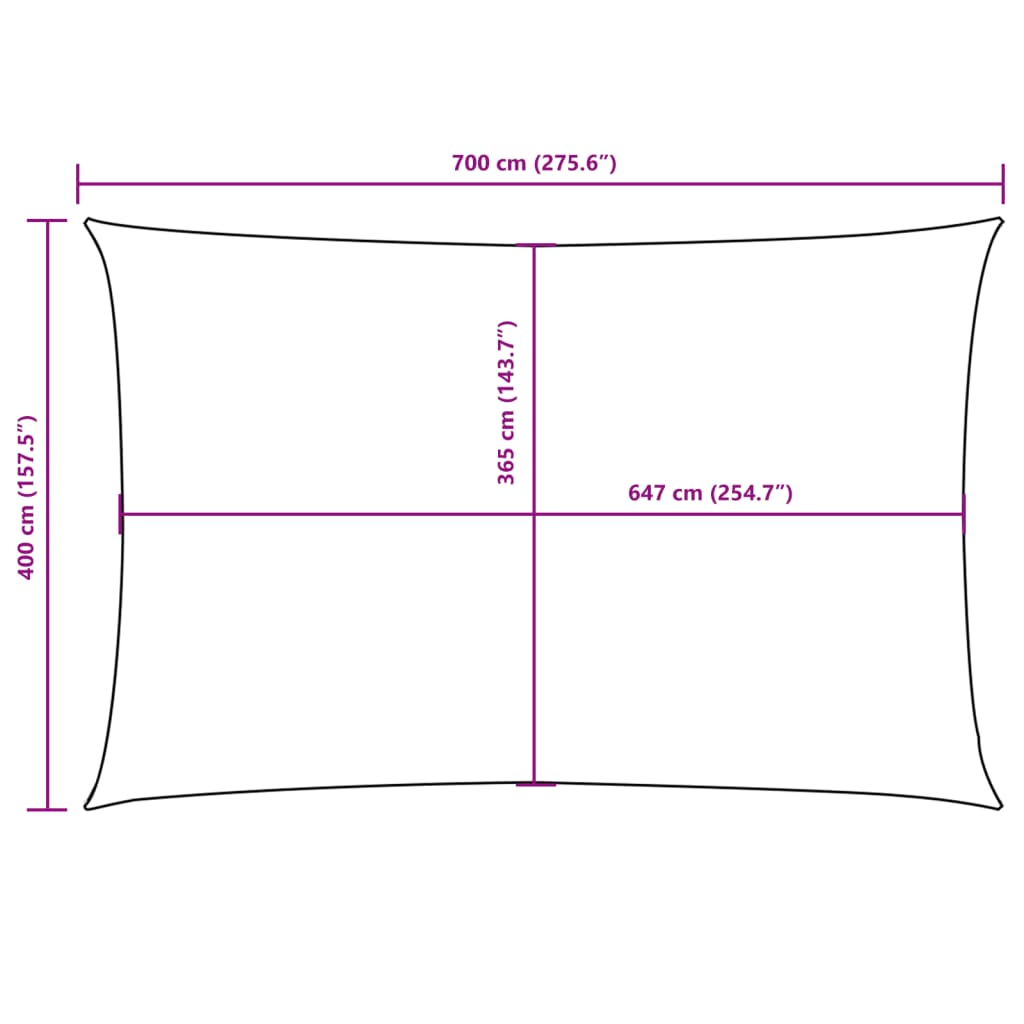 Voile De Parasol Tissu Oxford Rectangulaire Anthracite
