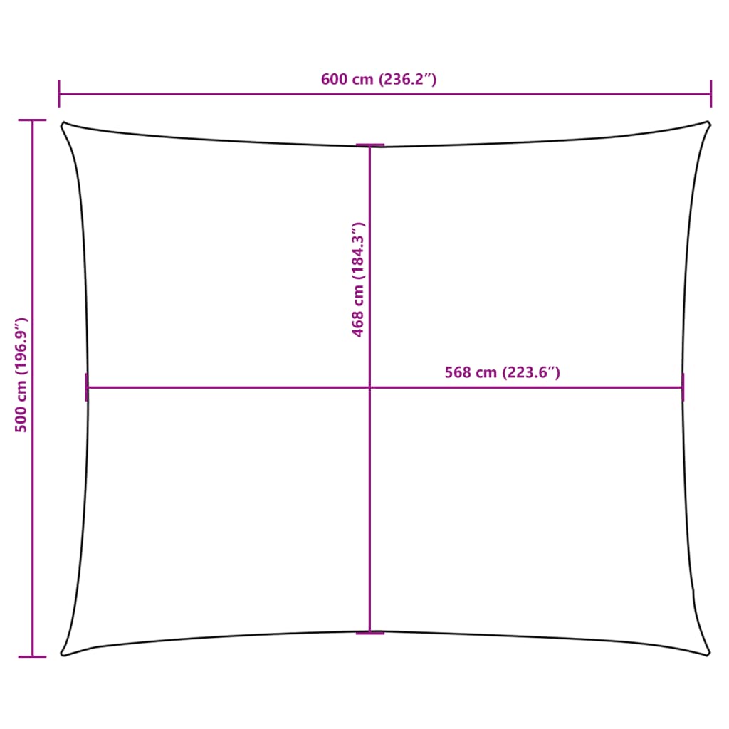 Voile De Parasol Tissu Oxford Rectangulaire Blanc