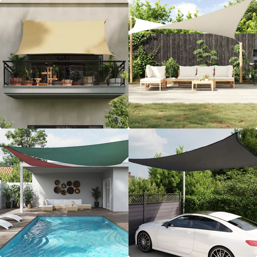 Voile De Parasol Tissu Oxford Rectangulaire Taupe
