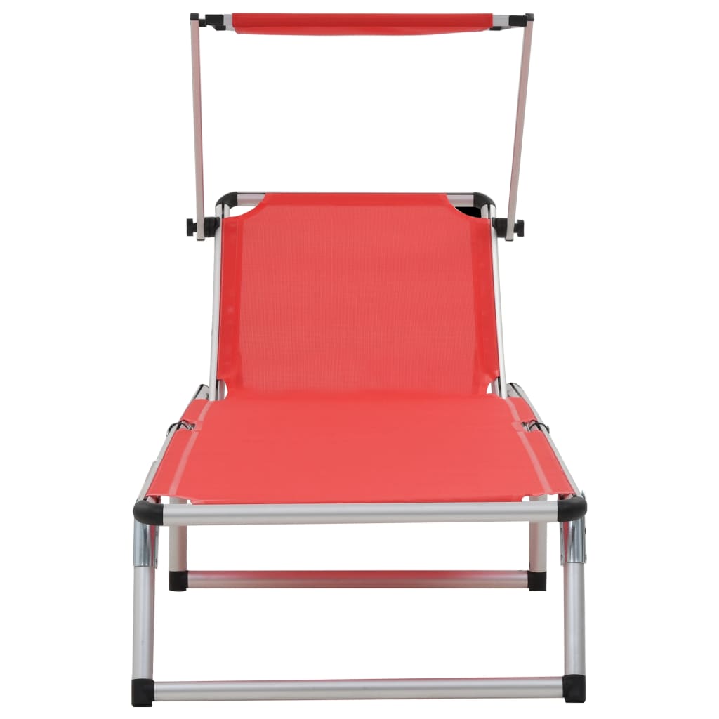 Chaises Longues Pliables Et Toit Lot De 2 Aluminium Textilène