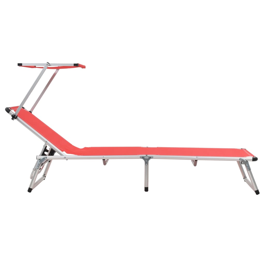 Chaises Longues Pliables Et Toit Lot De 2 Aluminium Textilène