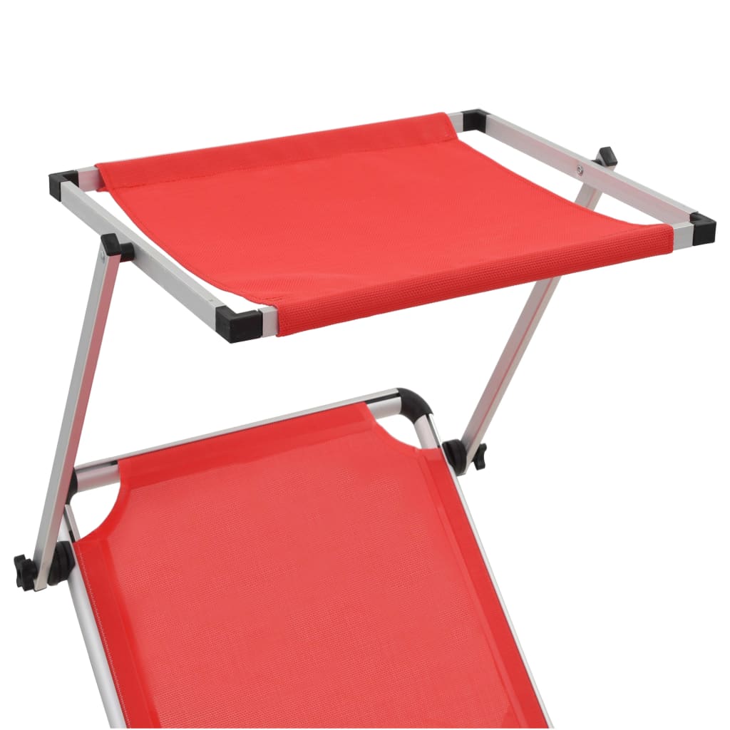Chaises Longues Pliables Et Toit Lot De 2 Aluminium Textilène