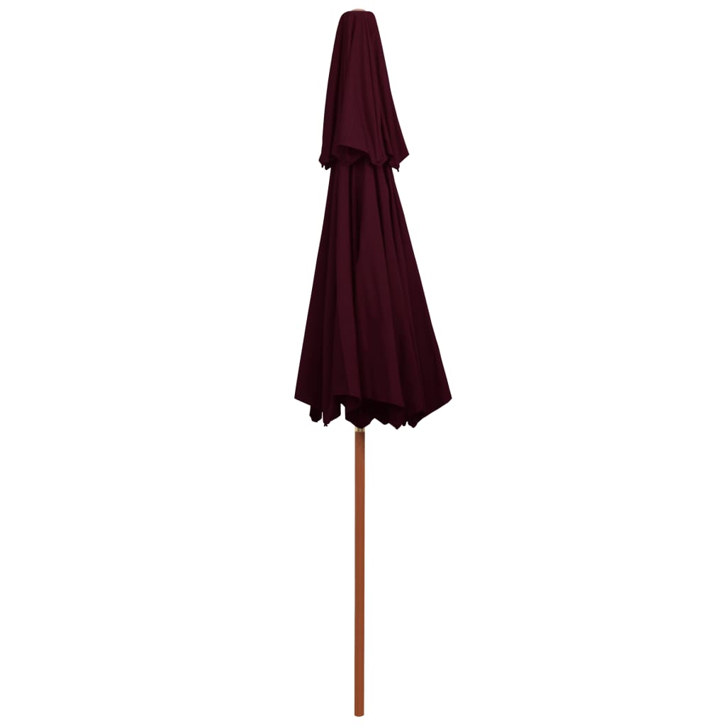 Parasol À Deux Étages Avec Mât En Bois 270 Cm