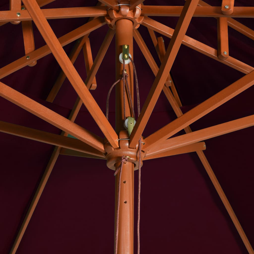 Parasol À Deux Étages Avec Mât En Bois 270 Cm