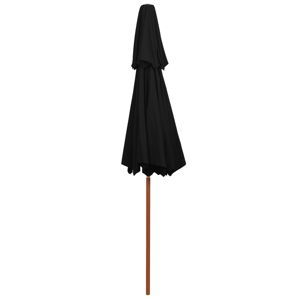 Parasol À Deux Étages Avec Mât En Bois 270 Cm