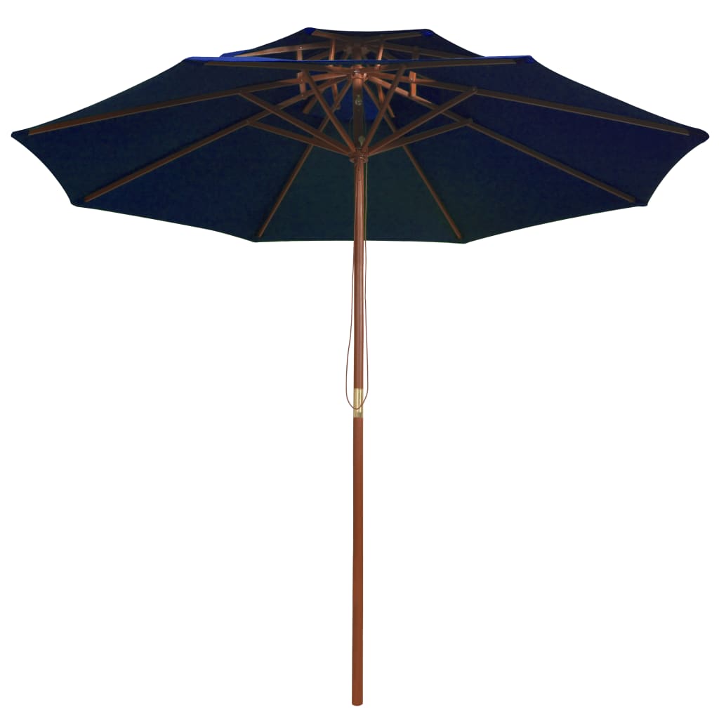Parasol À Deux Étages Avec Mât En Bois 270 Cm
