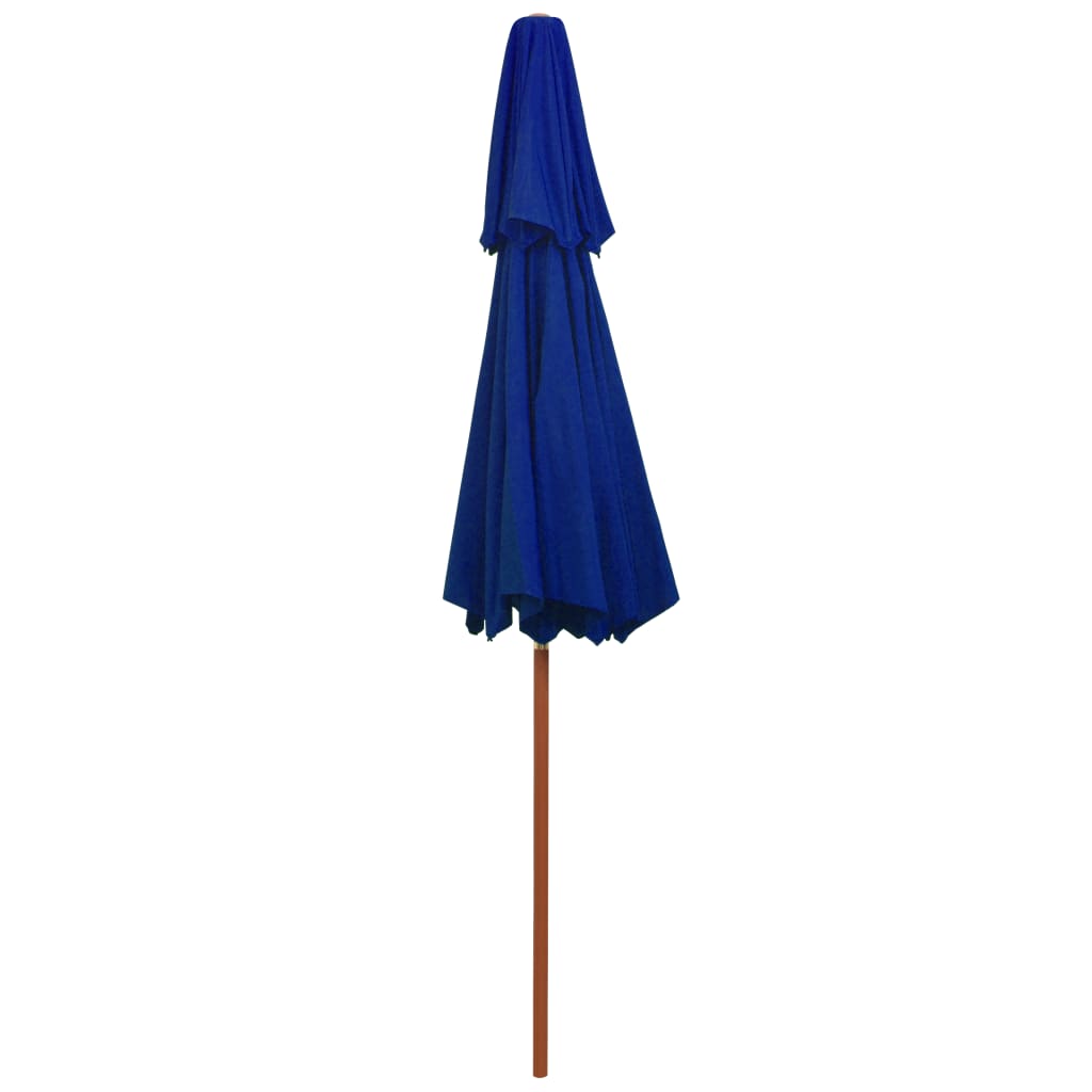 Parasol À Deux Étages Avec Mât En Bois 270 Cm