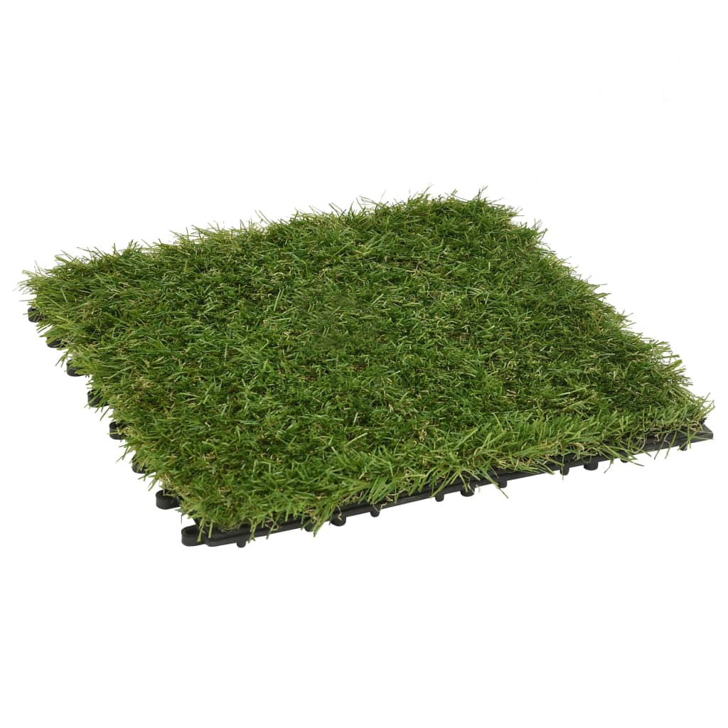 Carreaux De Gazon Artificiel 22 Pcs Vert 30X30 Cm