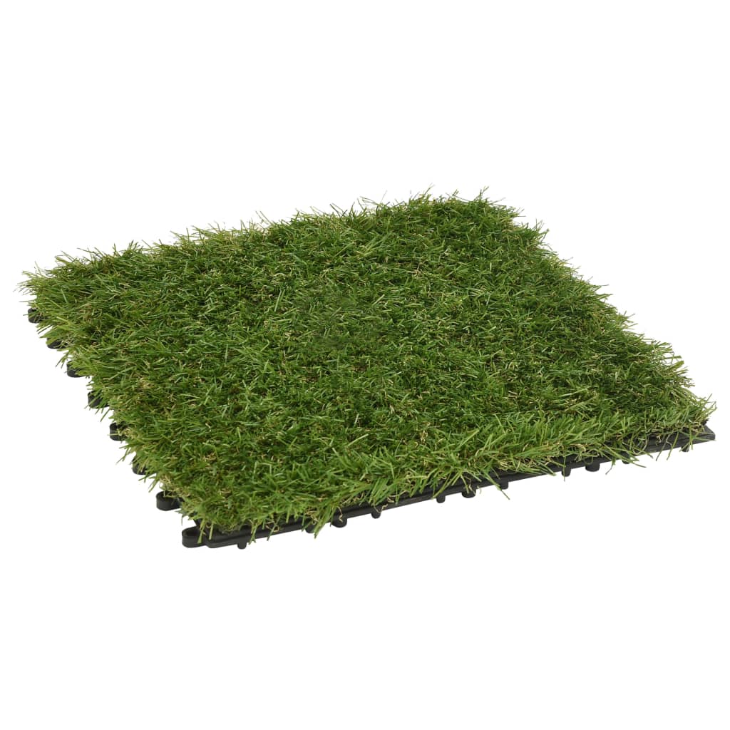 Carreaux De Gazon Artificiel 22 Pcs Vert 30X30 Cm