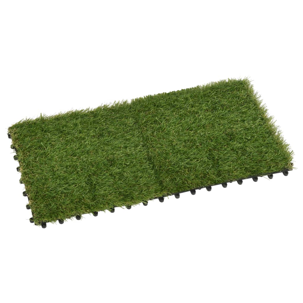 Carreaux De Gazon Artificiel 22 Pcs Vert 30X30 Cm