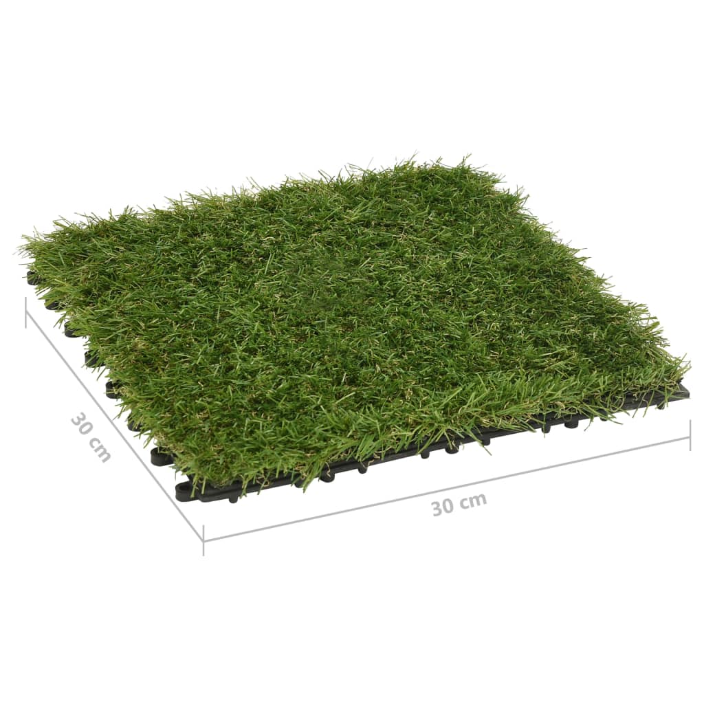 Carreaux De Gazon Artificiel 22 Pcs Vert 30X30 Cm
