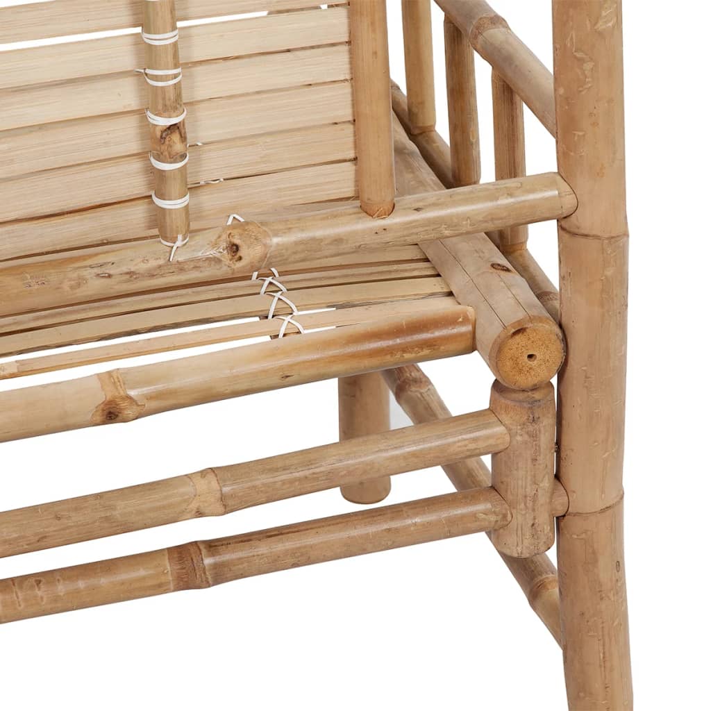 Banc De Jardin Avec Coussin 120 Cm Bambou Crème