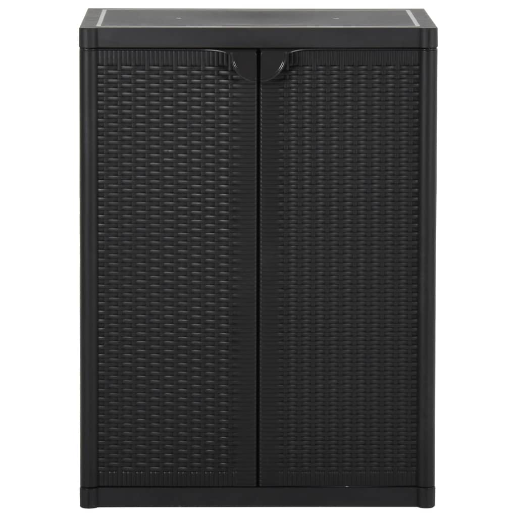 Armoire De Rangement De Jardin 65X45X88 Cm Pp Rotin Noir