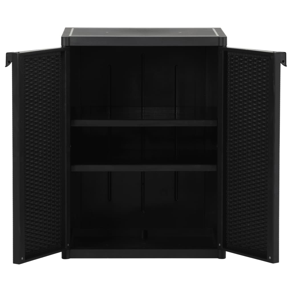 Armoire De Rangement De Jardin 65X45X88 Cm Pp Rotin Noir