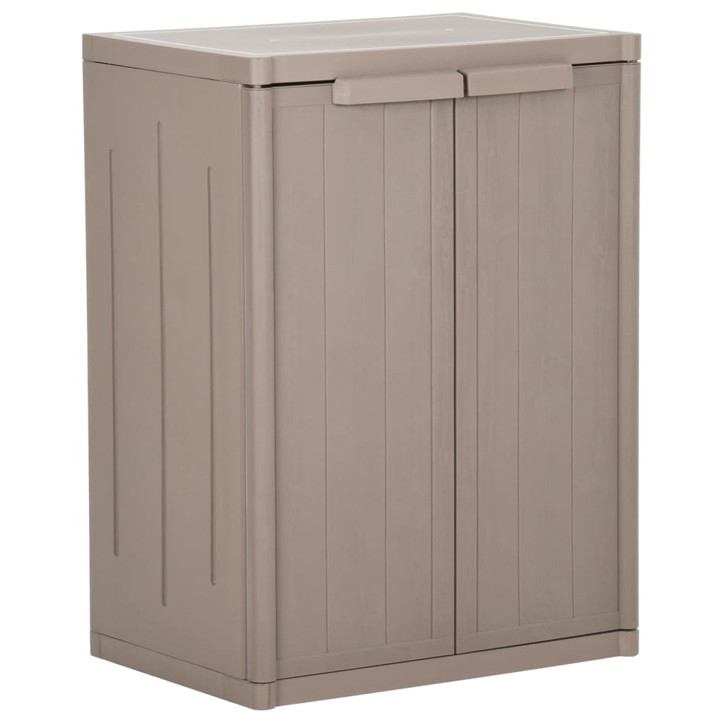 Armoire De Rangement Jardin 65X45X88Cm Pp Aspect De Bois Marron