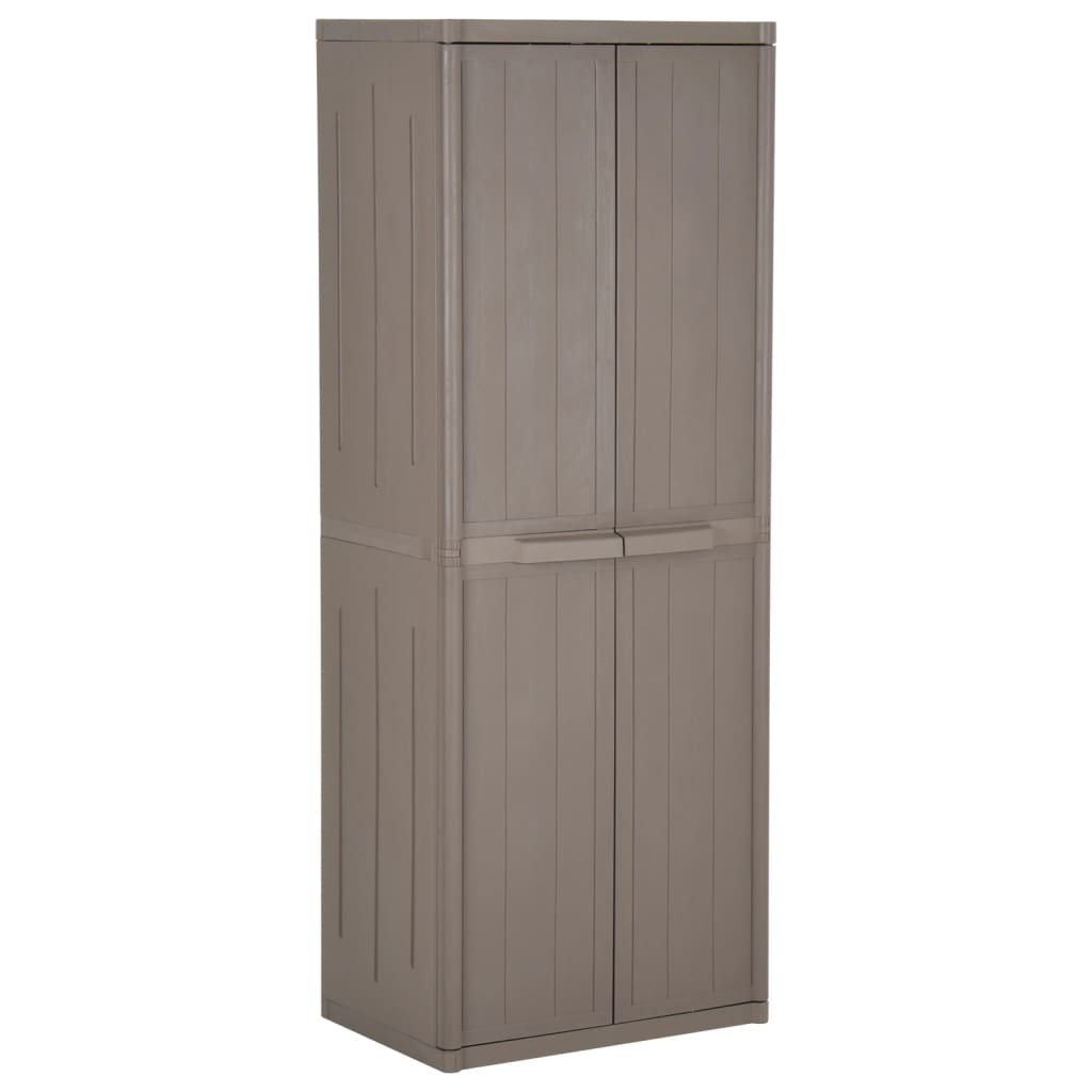 Armoire De Rangement Jardin 65X45X88Cm Pp Aspect De Bois Marron