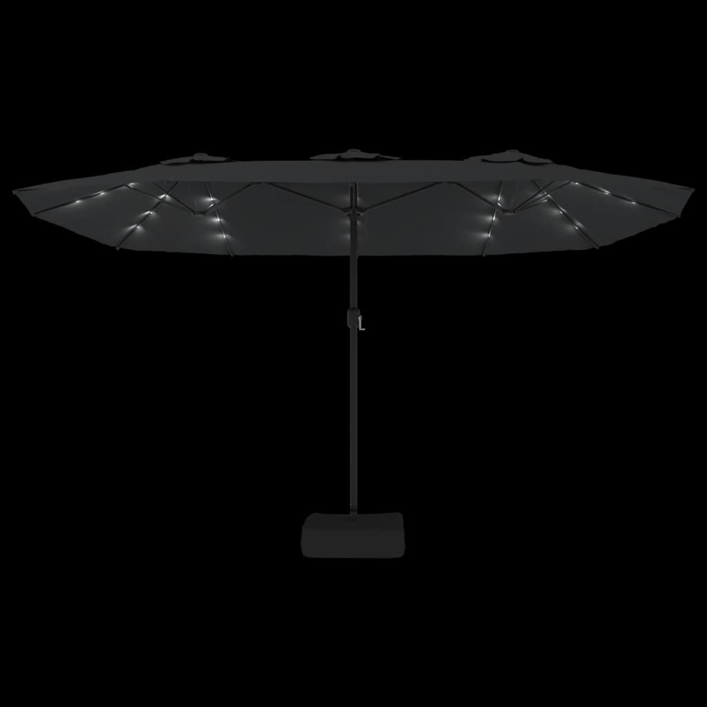 Parasol De Jardin À Double Tête Avec Led 449X245 Cm