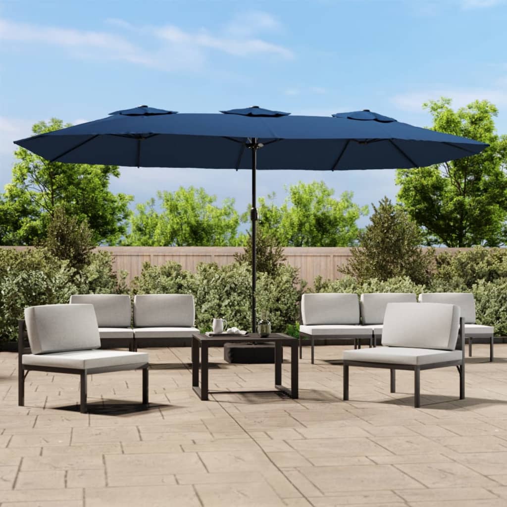 Parasol De Jardin À Double Tête Avec Led 449X245 Cm