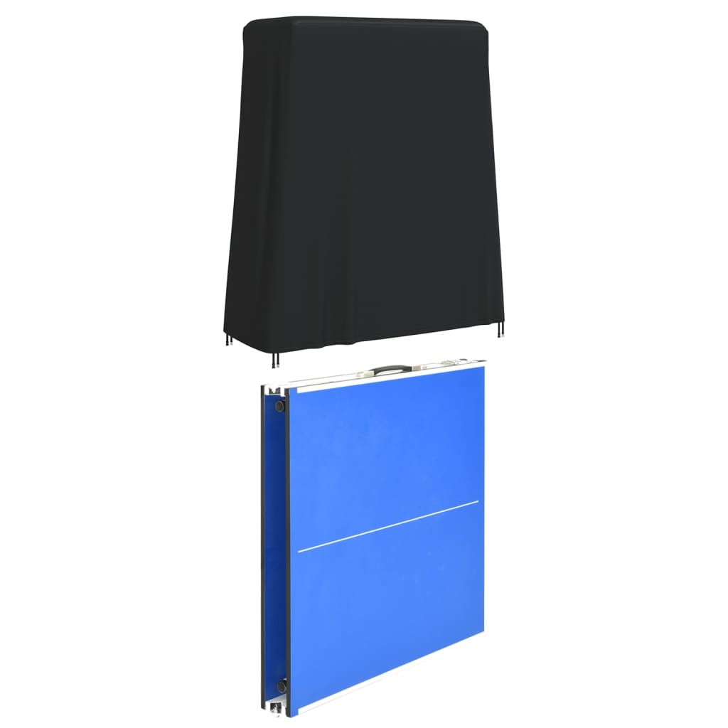 Housse De Table De Ping-Pong Noir 165X70X185 Cm Oxford 420D