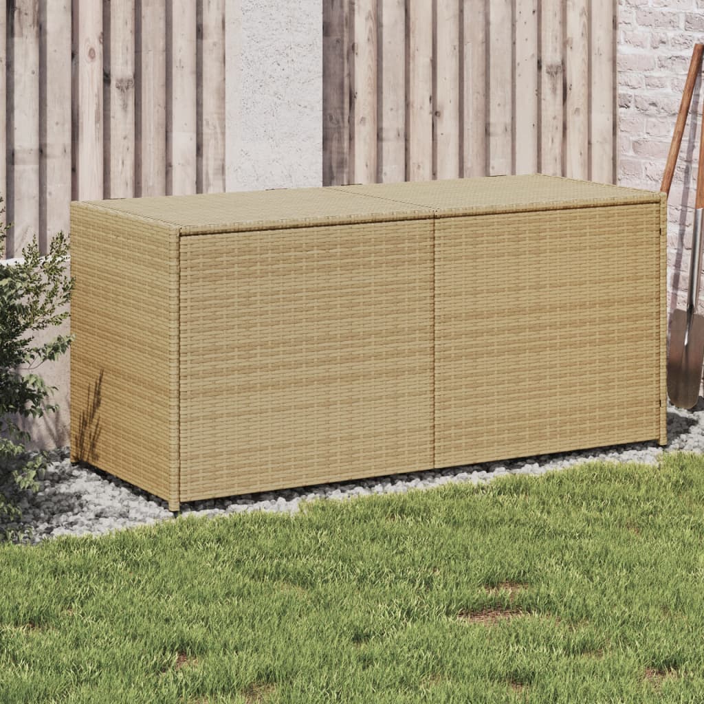 Boîte De Rangement De Jardin Mélange Beige 291L Résine Tressée