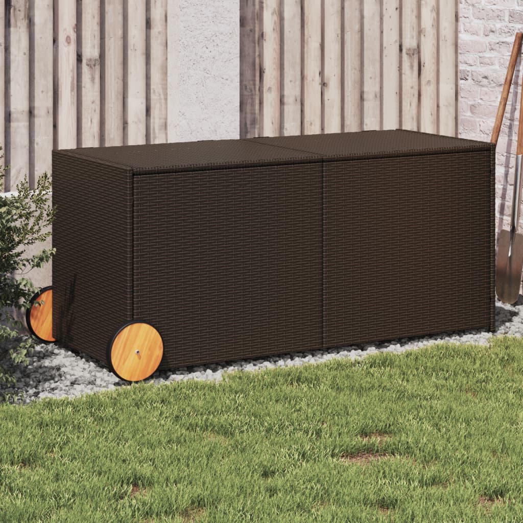 Boîte De Rangement De Jardin Mélange Beige 291L Résine Tressée