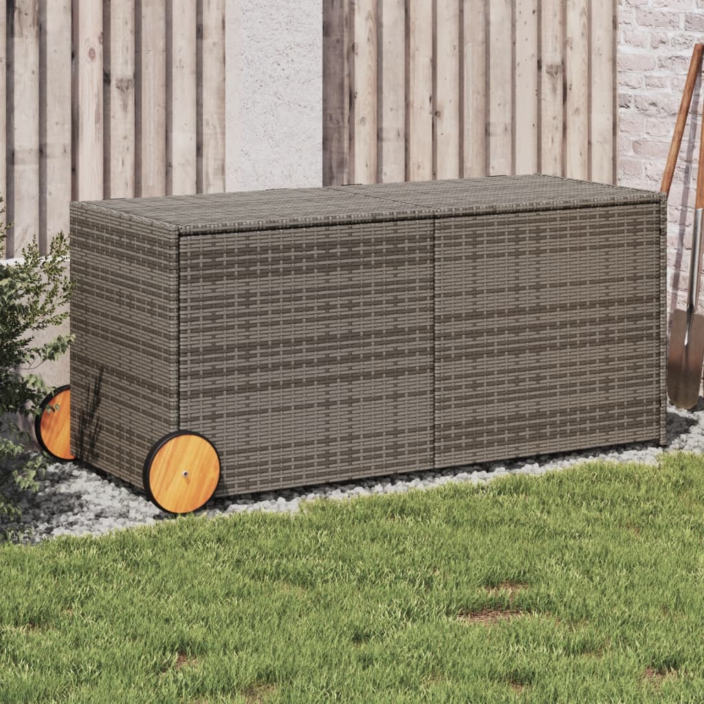 Boîte De Rangement De Jardin Mélange Beige 291L Résine Tressée
