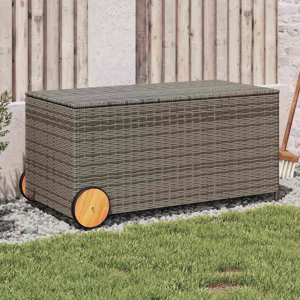 Boîte De Rangement De Jardin Mélange Beige 291L Résine Tressée