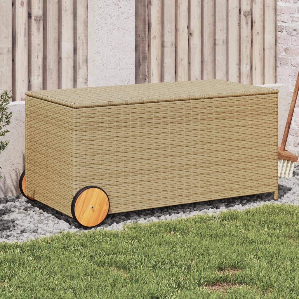 Boîte De Rangement De Jardin Mélange Beige 291L Résine Tressée