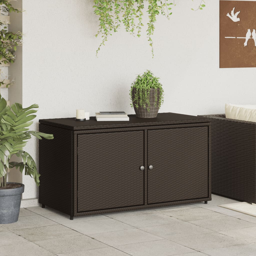 Armoire De Rangement Jardin 110X55X60,5Cm Résine Tressée