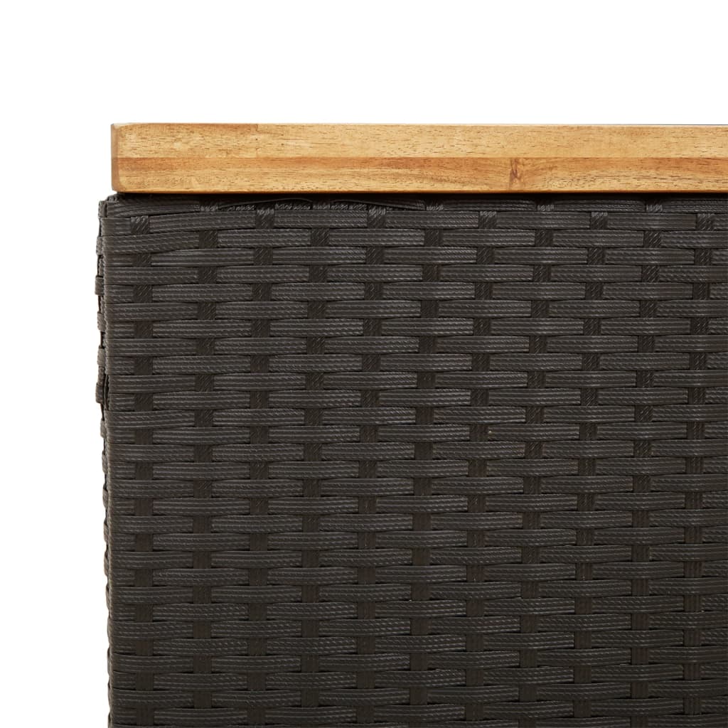 Boîte De Rangement De Jardin Résine Tressée Bois D'acacia
