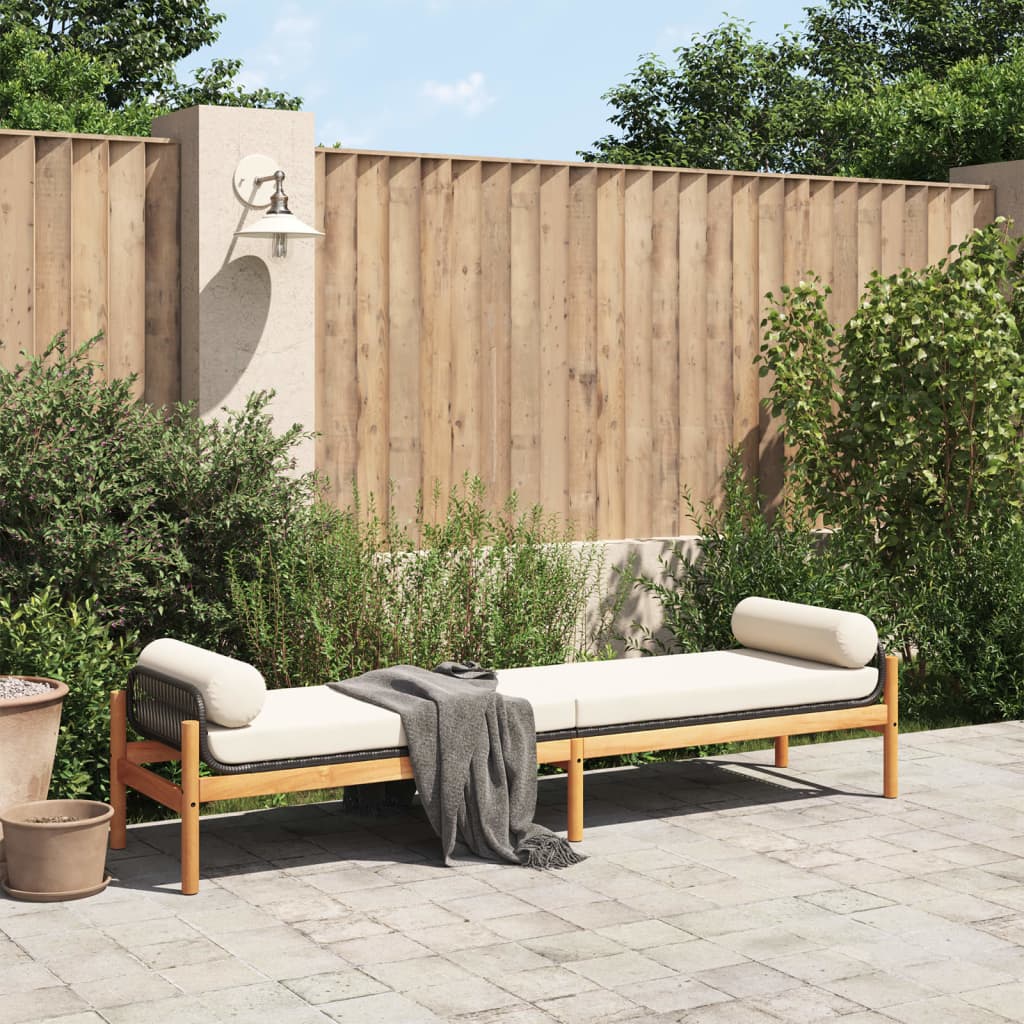 Banc De Jardin Avec Coussin Résine Tressée Acacia