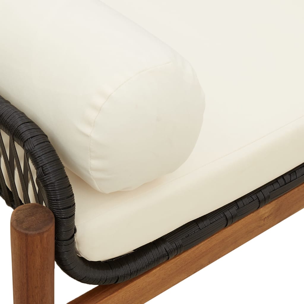 Banc De Jardin Avec Coussin Résine Tressée Acacia