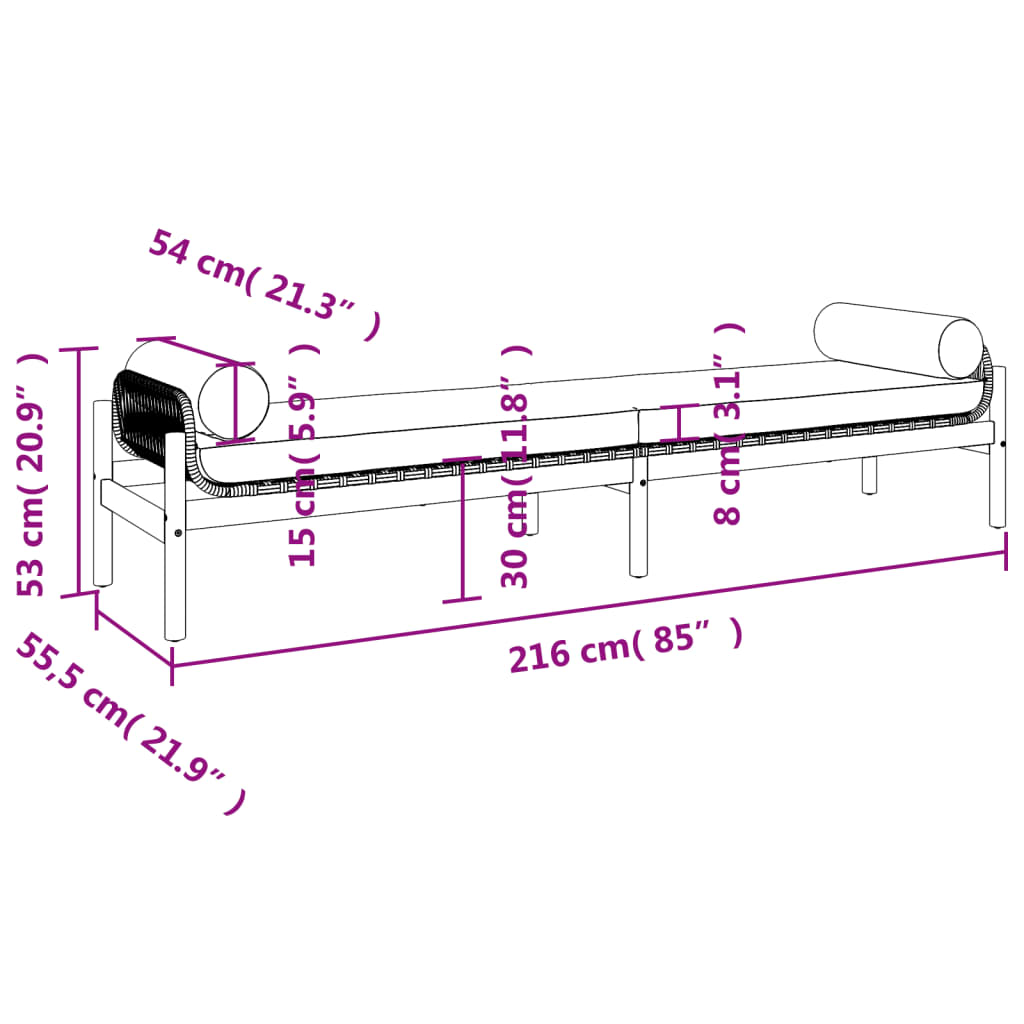Banc De Jardin Avec Coussin Résine Tressée Acacia