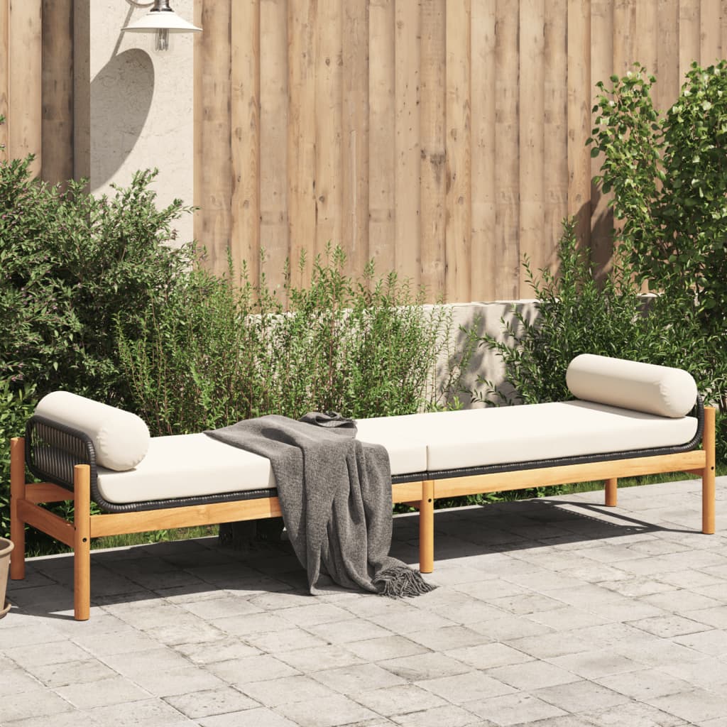 Banc De Jardin Avec Coussin Résine Tressée Acacia