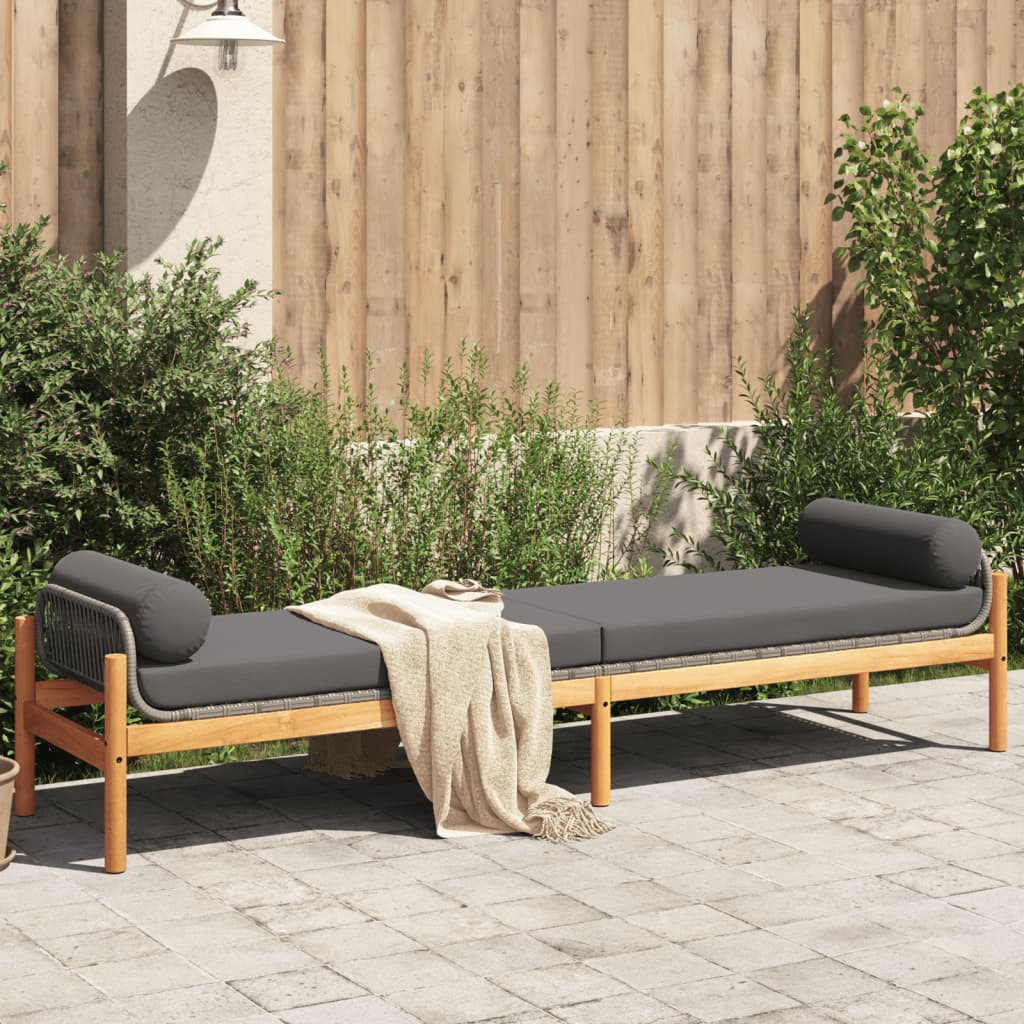 Banc De Jardin Avec Coussin Résine Tressée Acacia