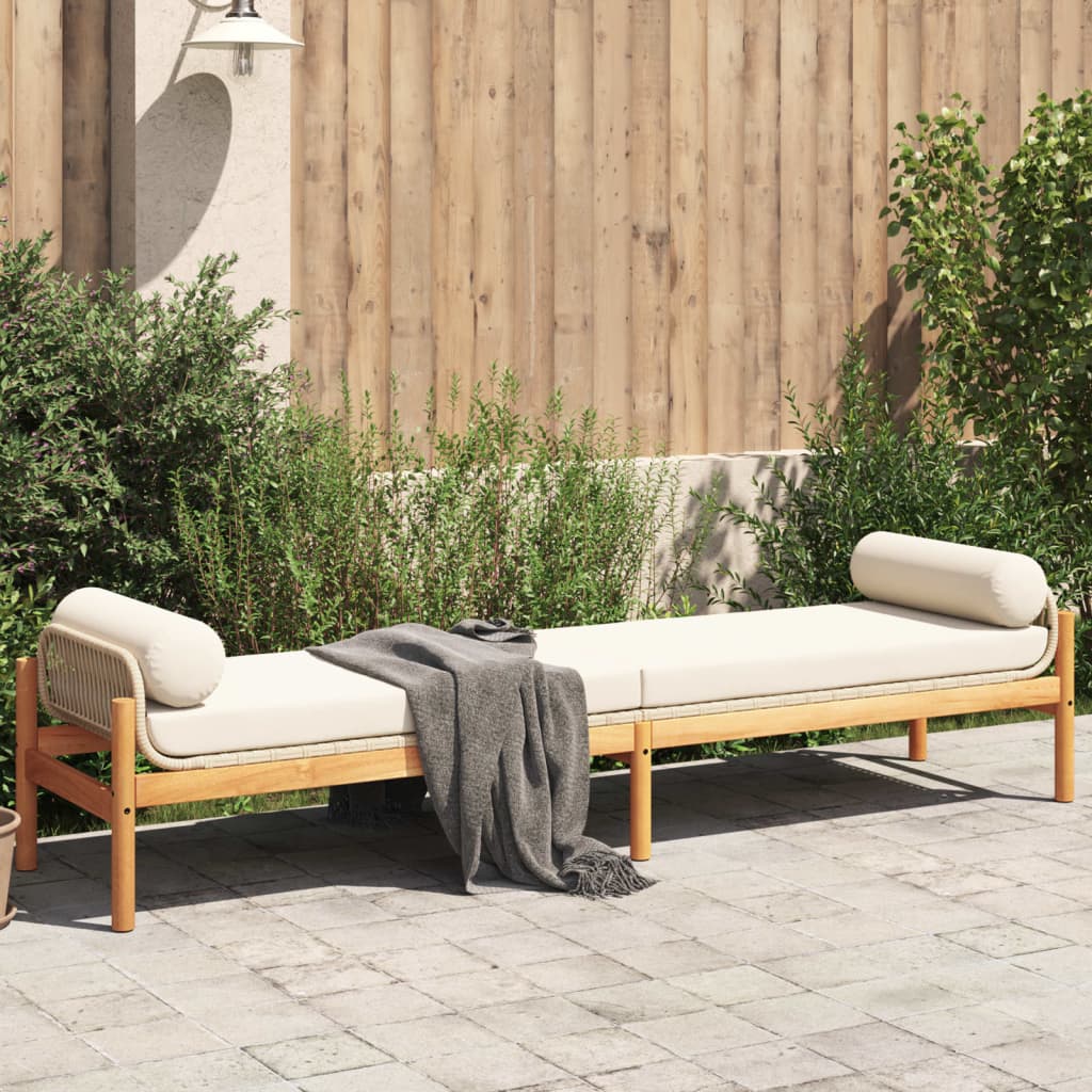 Banc De Jardin Avec Coussin Résine Tressée Acacia